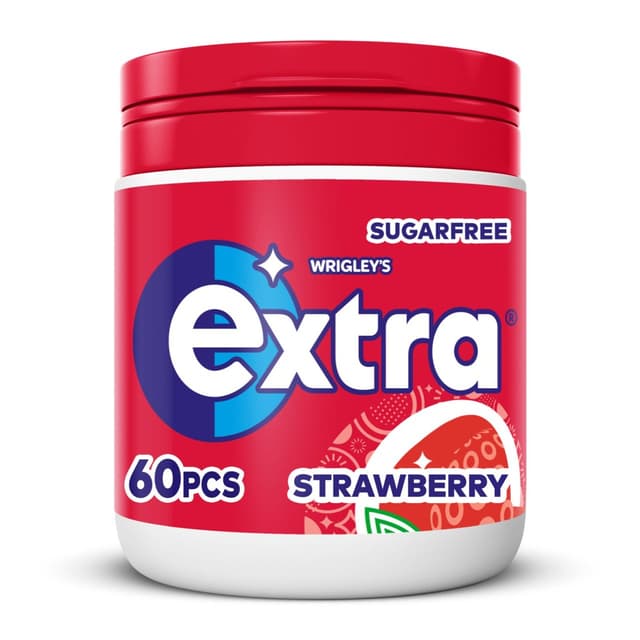 Strawberry Flavour Sugarfree Chewing Gum Bottle
