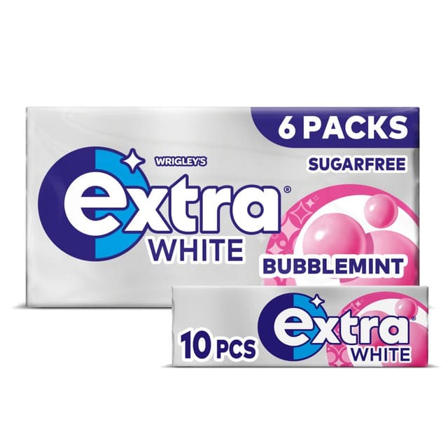 White Bubblemint Chewing Gum Sugar Free Multipack